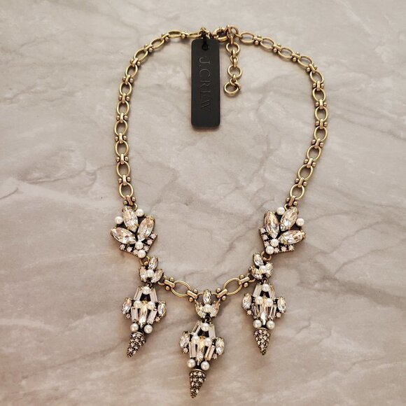 J. Crew Jewelry - ✨ NEW J.Crew Pearl Rhinestones Crystal Cone Cluster Wedding Bridal Statement ✨